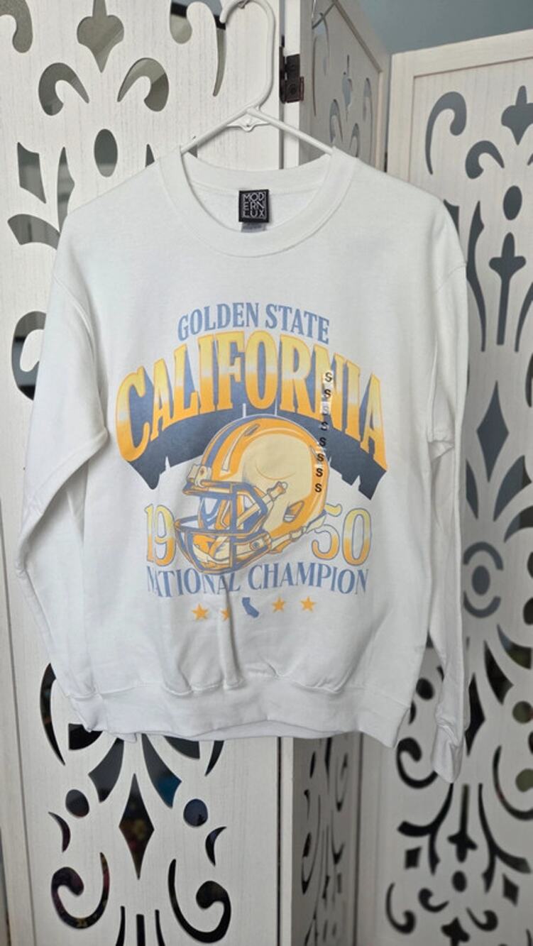 Golden State California Football Sweatshirt 1950 Champion Graphic Crewneck S